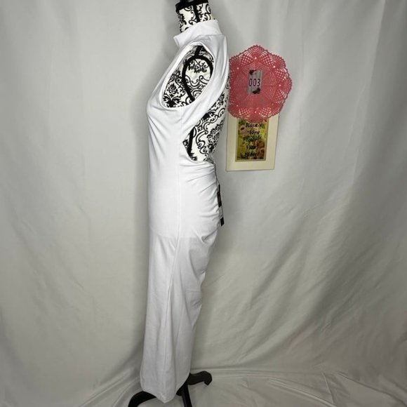 NWT White Dinner in Paris Midi Dress Size Medium - Picture 5 of 10